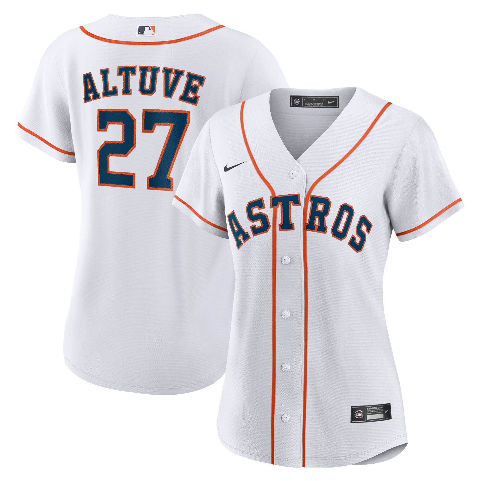 Jose Altuve Houston Astros  Women's Home Replica Player Jersey - White
