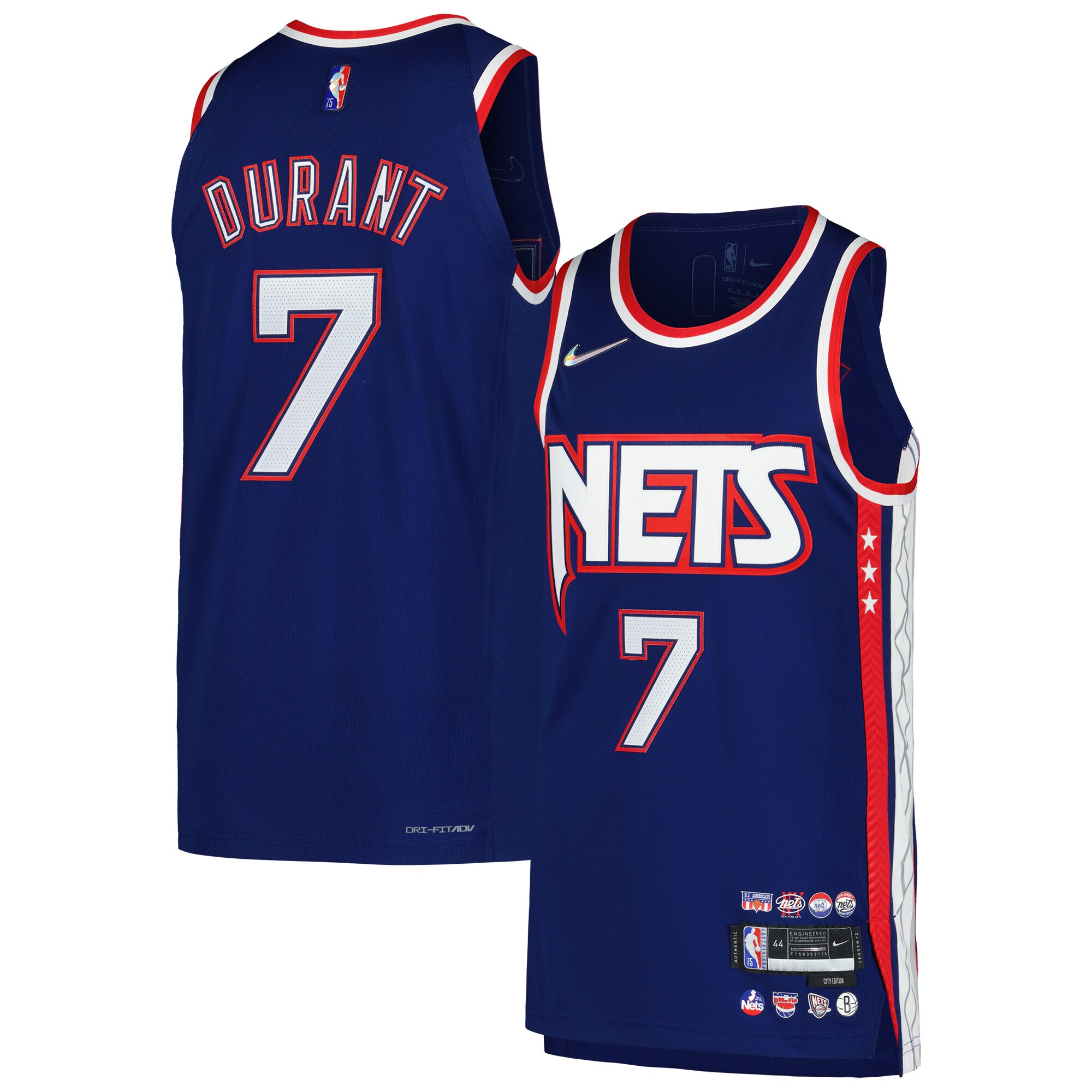 Kevin Durant Brooklyn Nets Authentic Player Jersey - City Edition - Blue