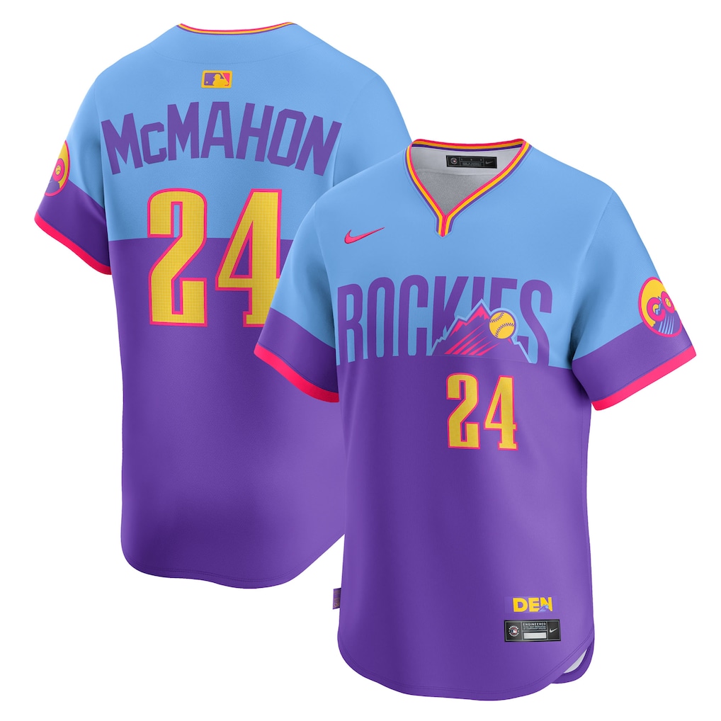 Colorado Rockies Ryan McMahon Nike Purple Light Blue 2025 City Connect Limited Player Jersey