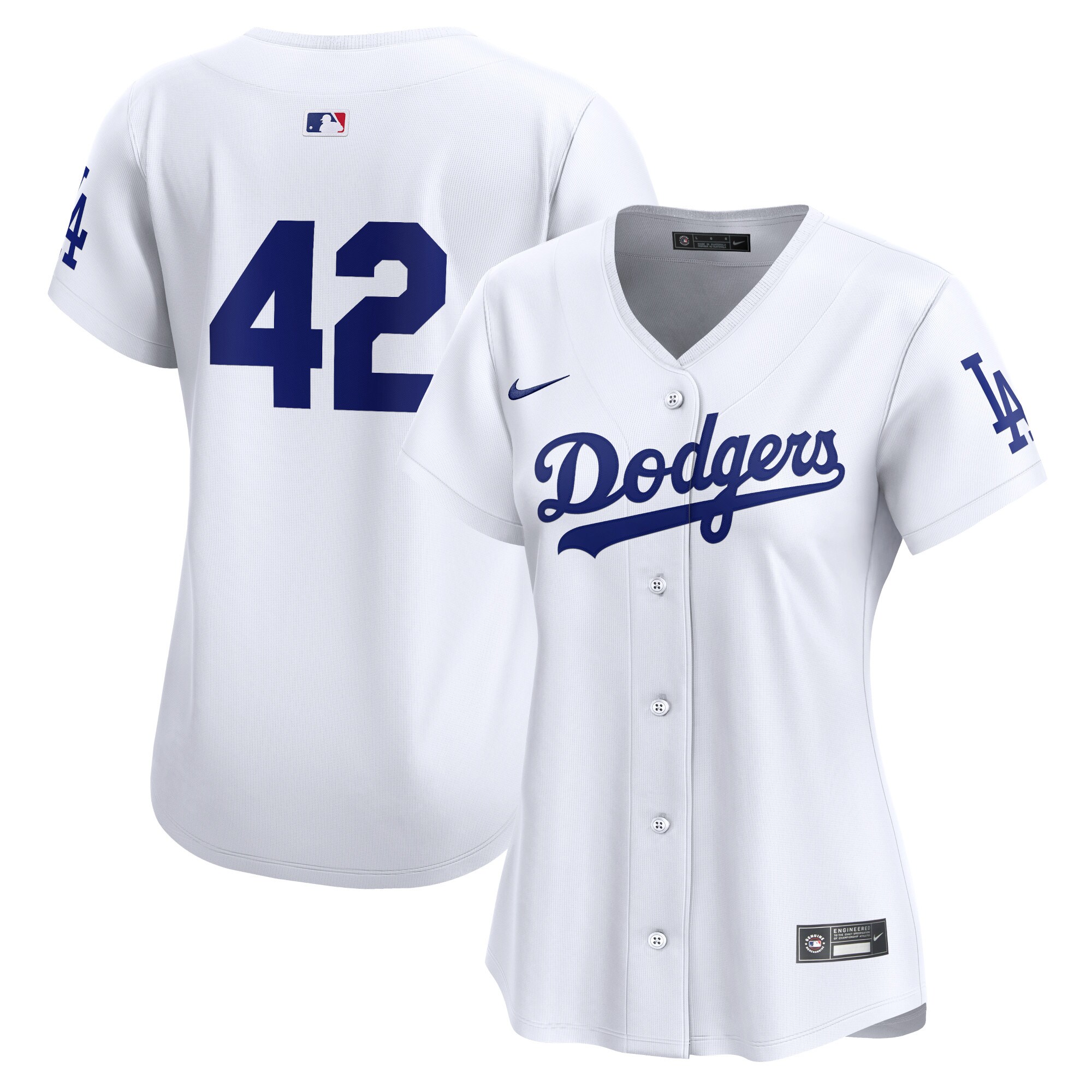 Los Angeles Dodgers Women's 2024 Jackie Robinson Day Home Limited Jersey White