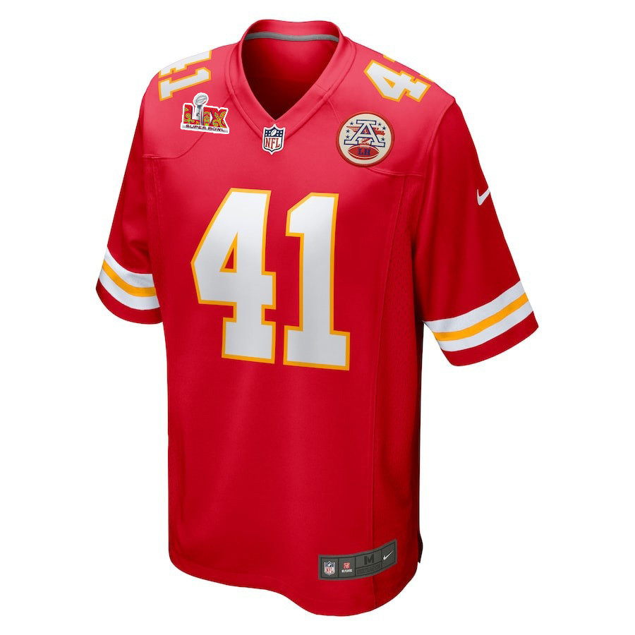 James Winchester #41 Kansas City Chiefs Super Bowl LIX Jersey - Men's - Red