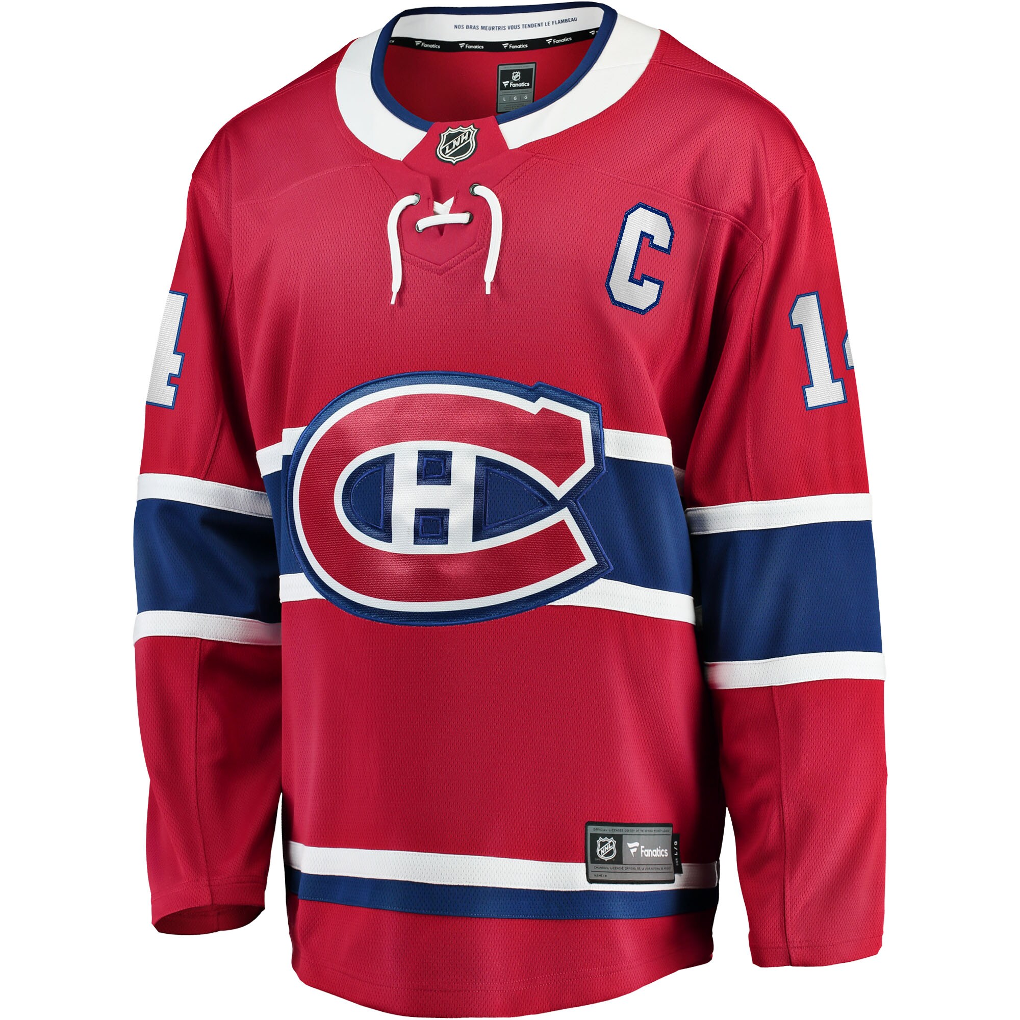 Nick Suzuki Montreal Canadiens Fanatics Home Captain Patch Breakaway Player Jersey - Red