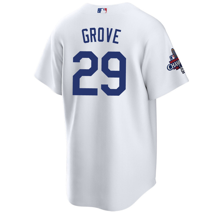 Michael Grove Los Angeles Dodgers Home World Series Champions Jersey