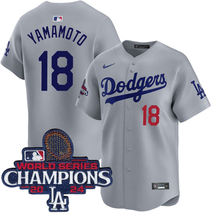 Yoshinobu Yamamoto Los Angeles Dodgers Alternate Road Limited World Series Champions Jersey
