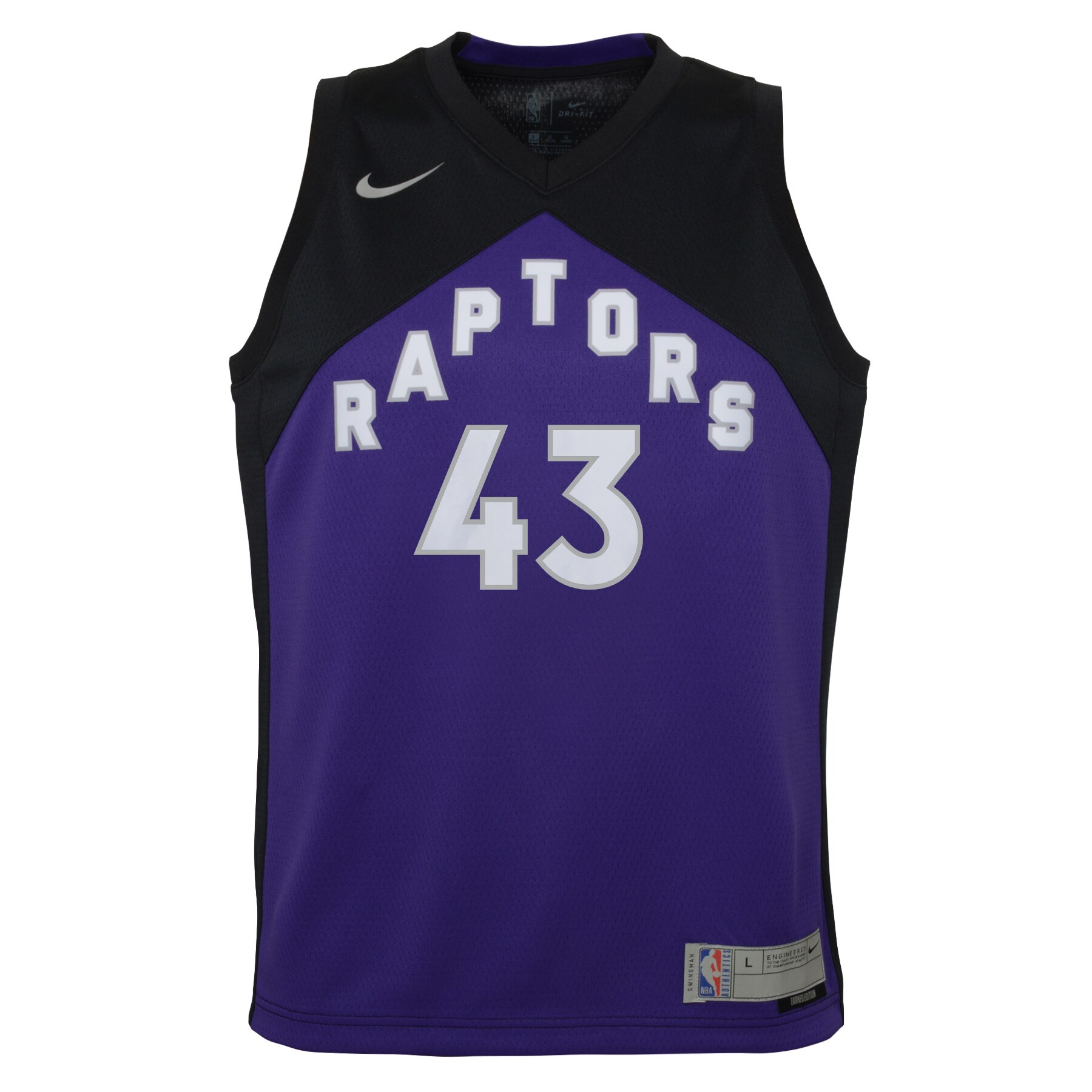 Pascal Siakam Toronto Raptors Youth 2020\/21 Swingman Player Jersey Black\/Purple - Earned Edition