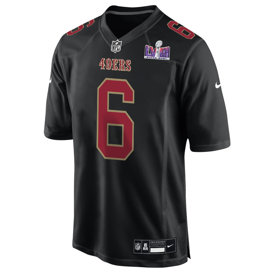 Danny Gray 6 San Francisco 49ers Super Bowl LVIII Patch Fashion Game Men Jersey - Carbon Black