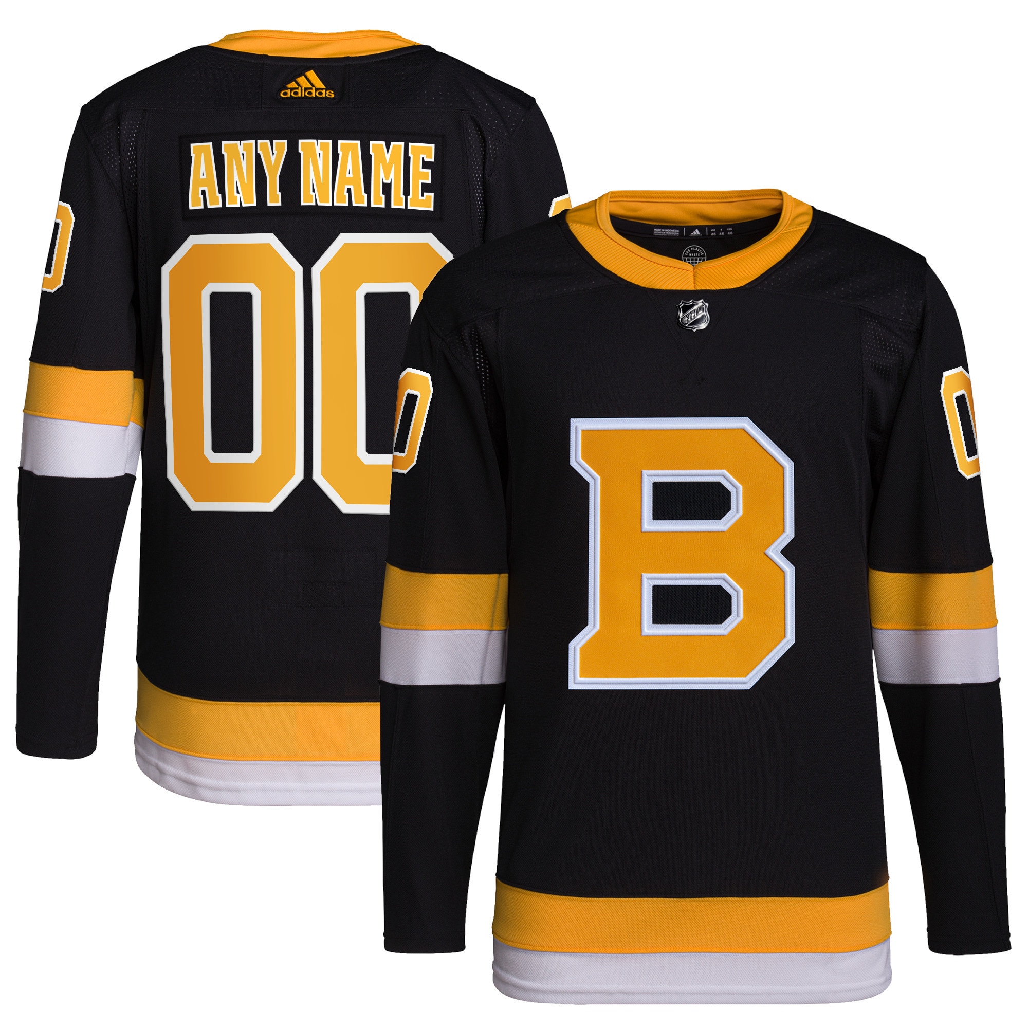 Boston Bruins adidas Alternate Primegreen Authentic Custom Jersey - Black