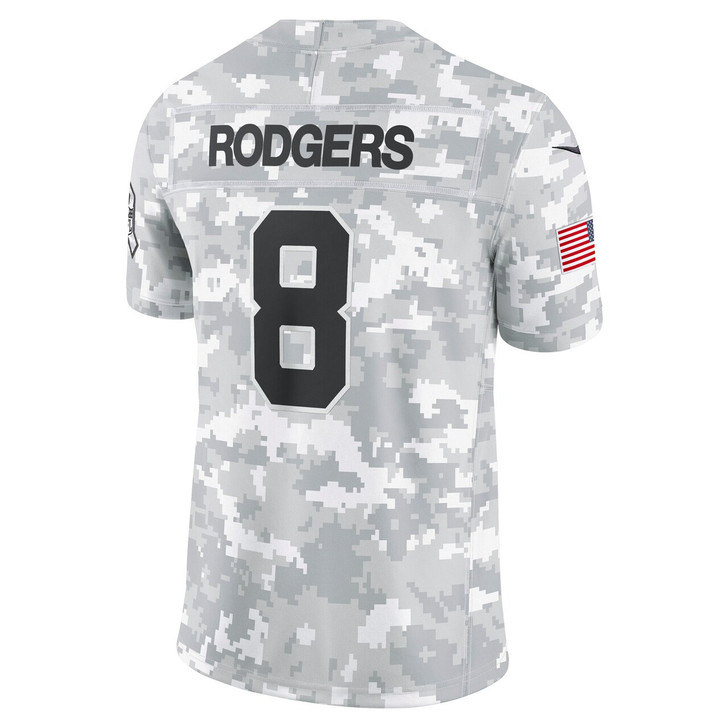 Aaron Rodgers New York Jets 2024 Salute to Service Limited Jersey - Arctic Camo