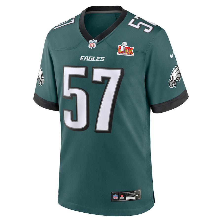 Ben VanSumeren #57 Philadelphia Eagles Super Bowl LIX Jersey - Men's - Midnight Green
