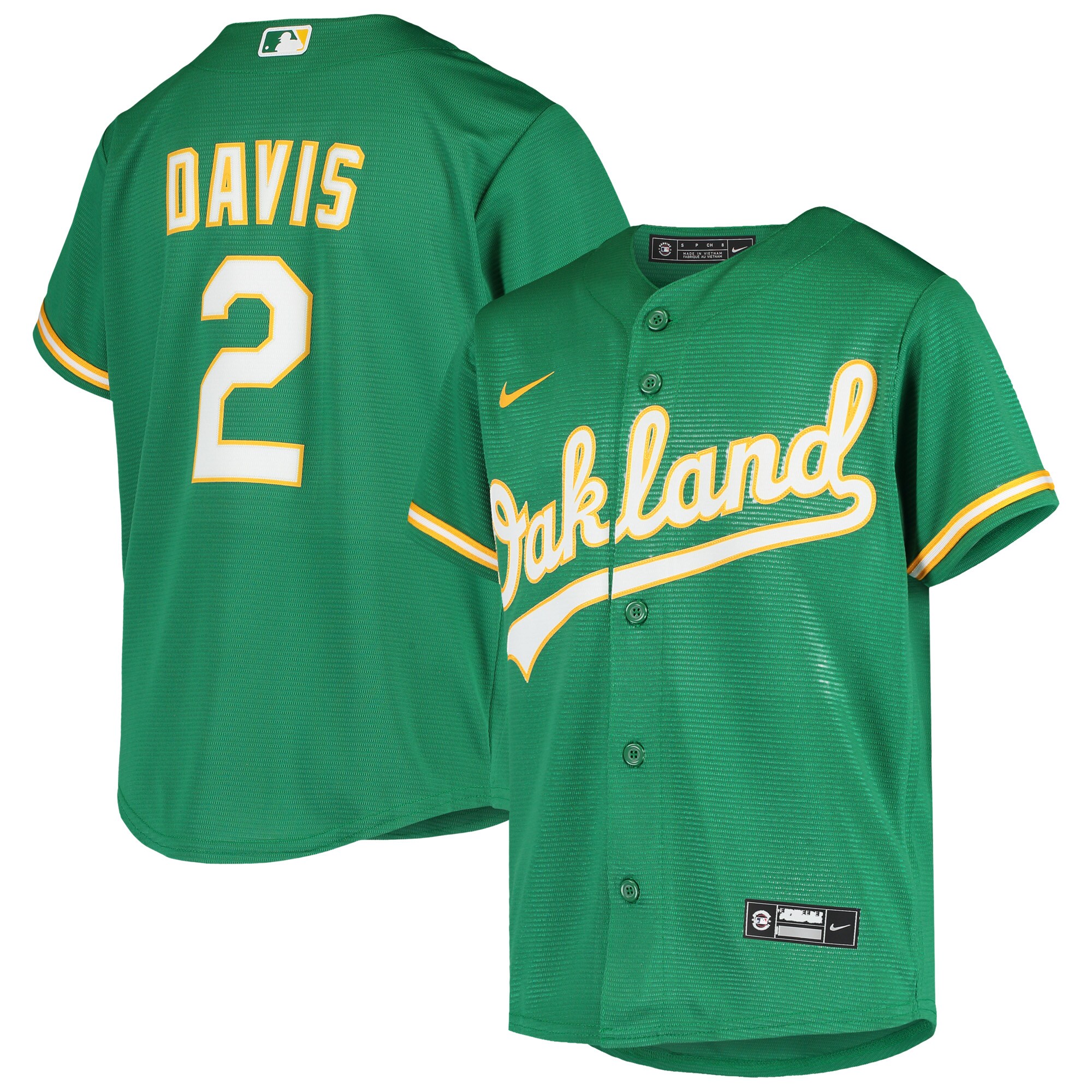 Khris Davis Oakland Athletics  Youth Alternate Replica Jersey - Green