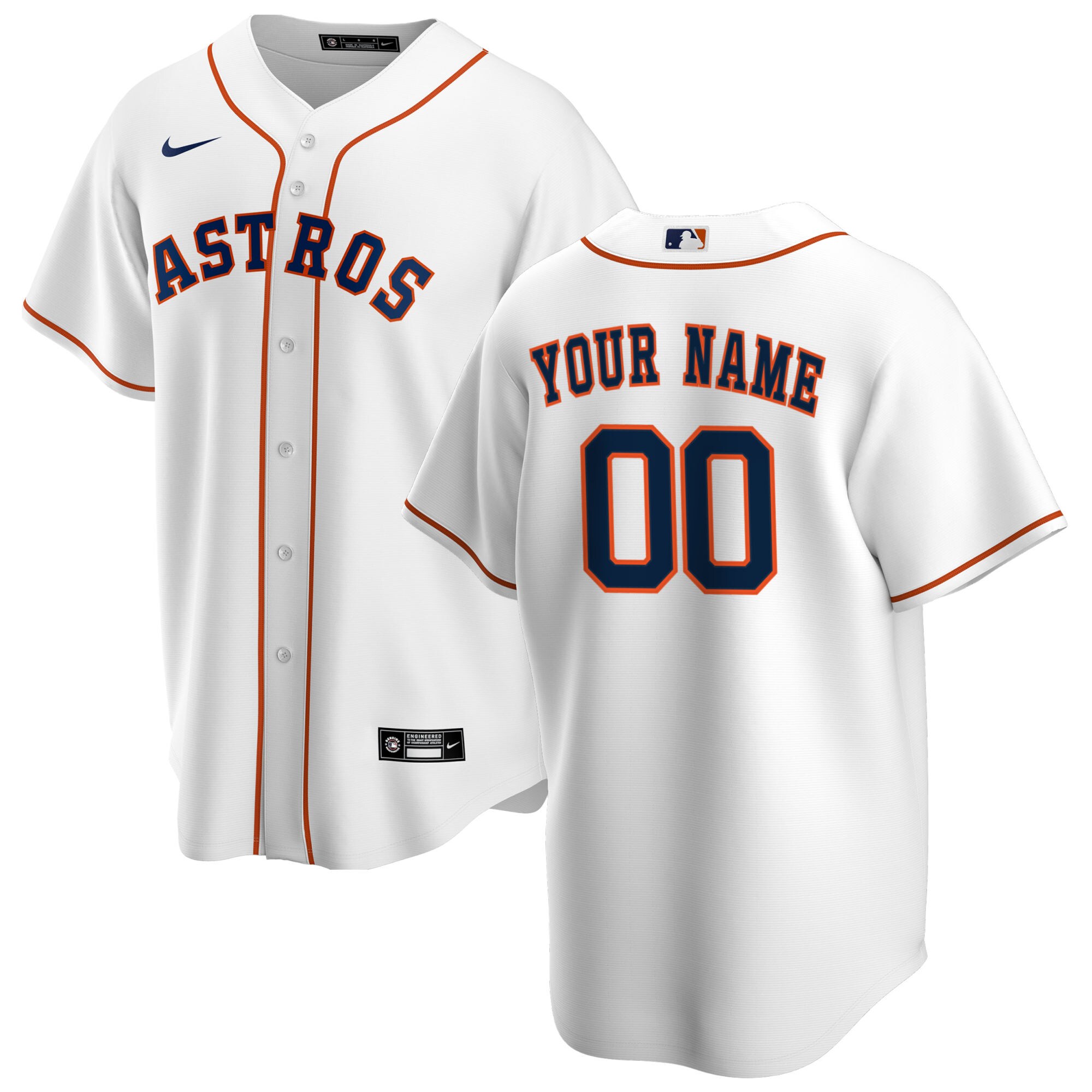 Houston Astros  Home Replica Custom Jersey - White