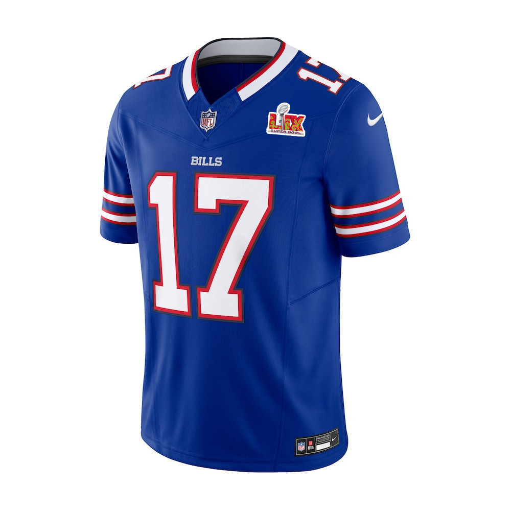 Josh Allen #17 Buffalo Bills Super Bowl LIX Jersey - Men's - Royal