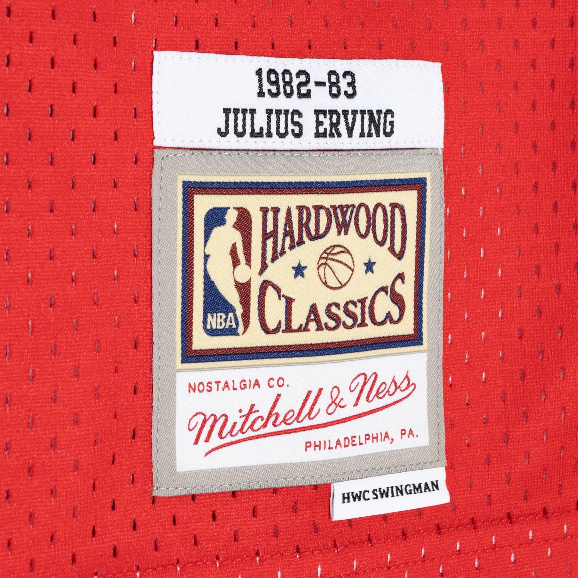 Julius Erving Philadelphia 76ers Mitchell & Ness Hardwood Classics 1982\/83 Split Swingman Jersey - Royal\/Red