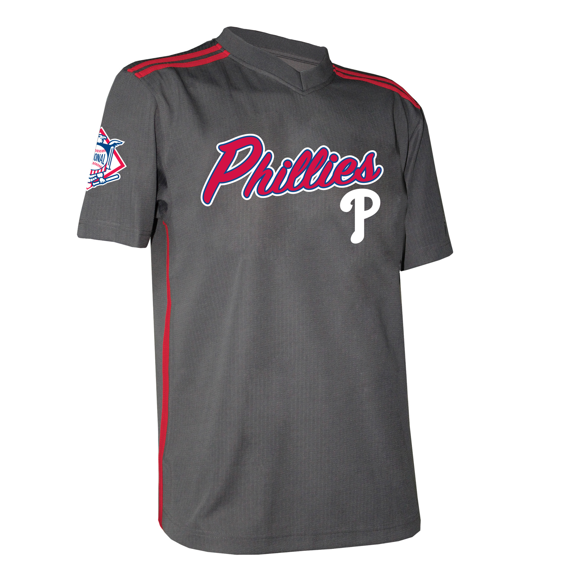 Philadelphia Phillies Stitches Youth Team V-Neck Jersey - Charcoal