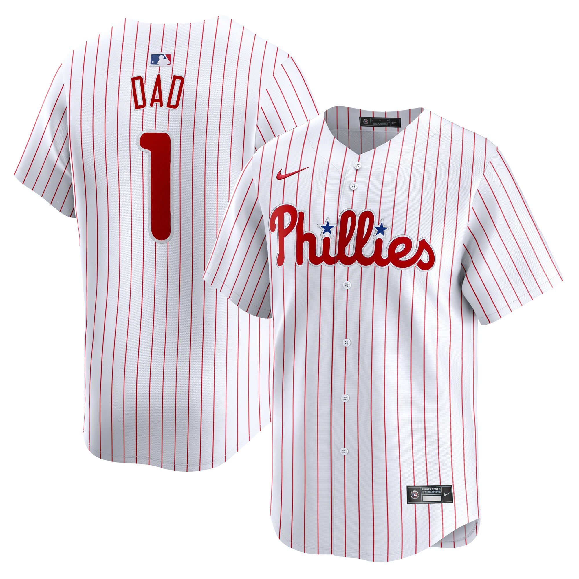 Philadelphia Phillies  #1 Dad Home Limited Jersey - White