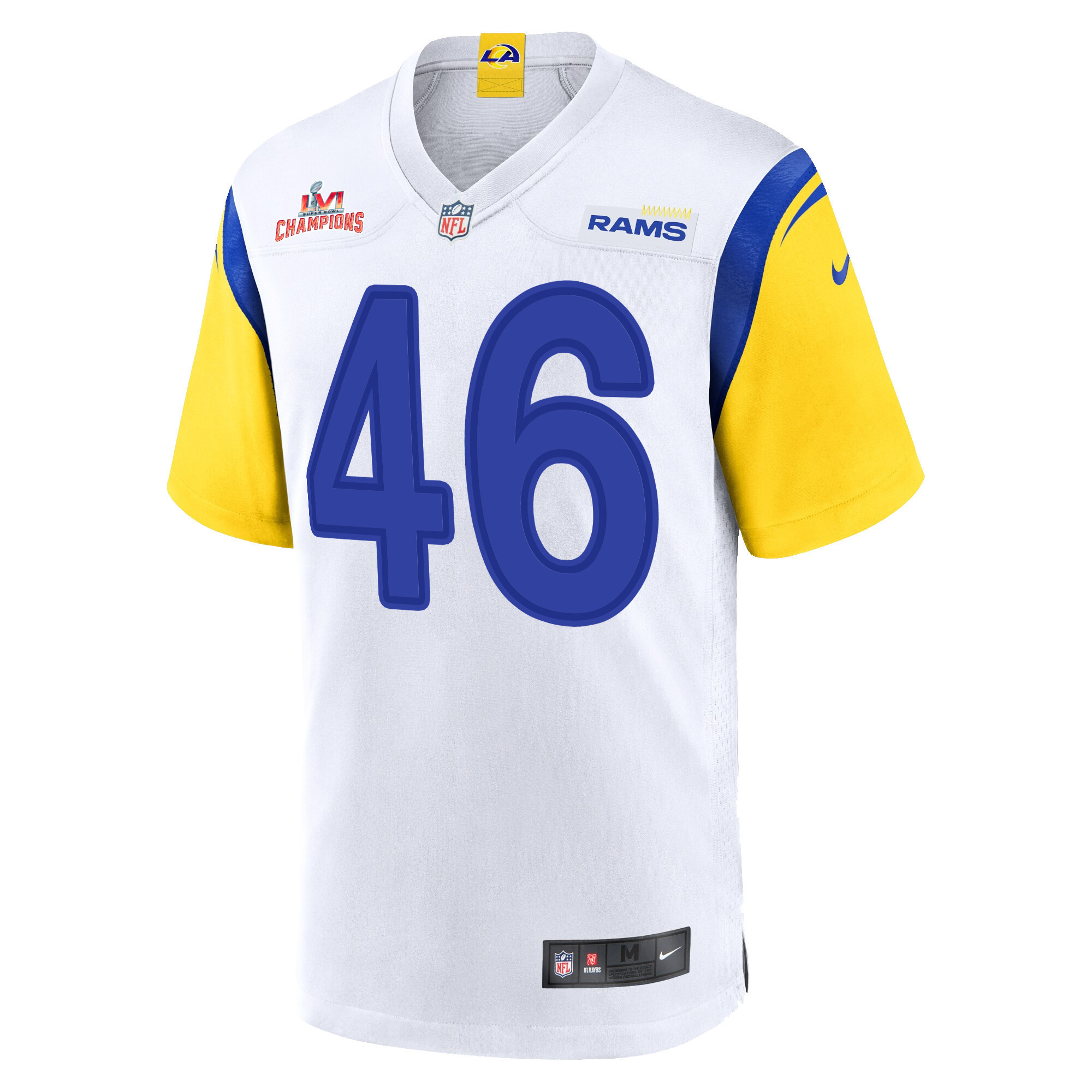 Super Bowl LVI Champions Los Angeles Rams Grant Haley 46 White Men's Jersey Jersey