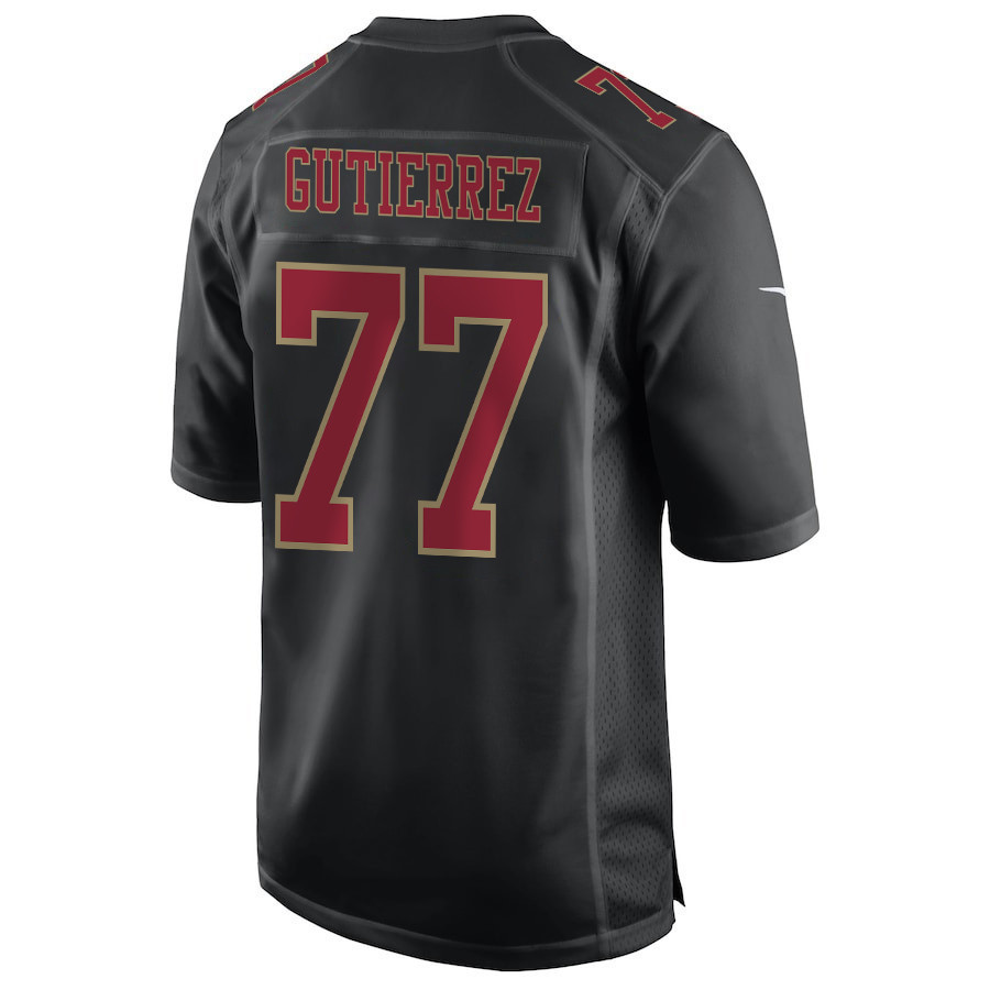 Alfredo Gutierrez 77 San Francisco 49ers Super Bowl LVIII Patch Fashion Game Men Jersey - Carbon Black