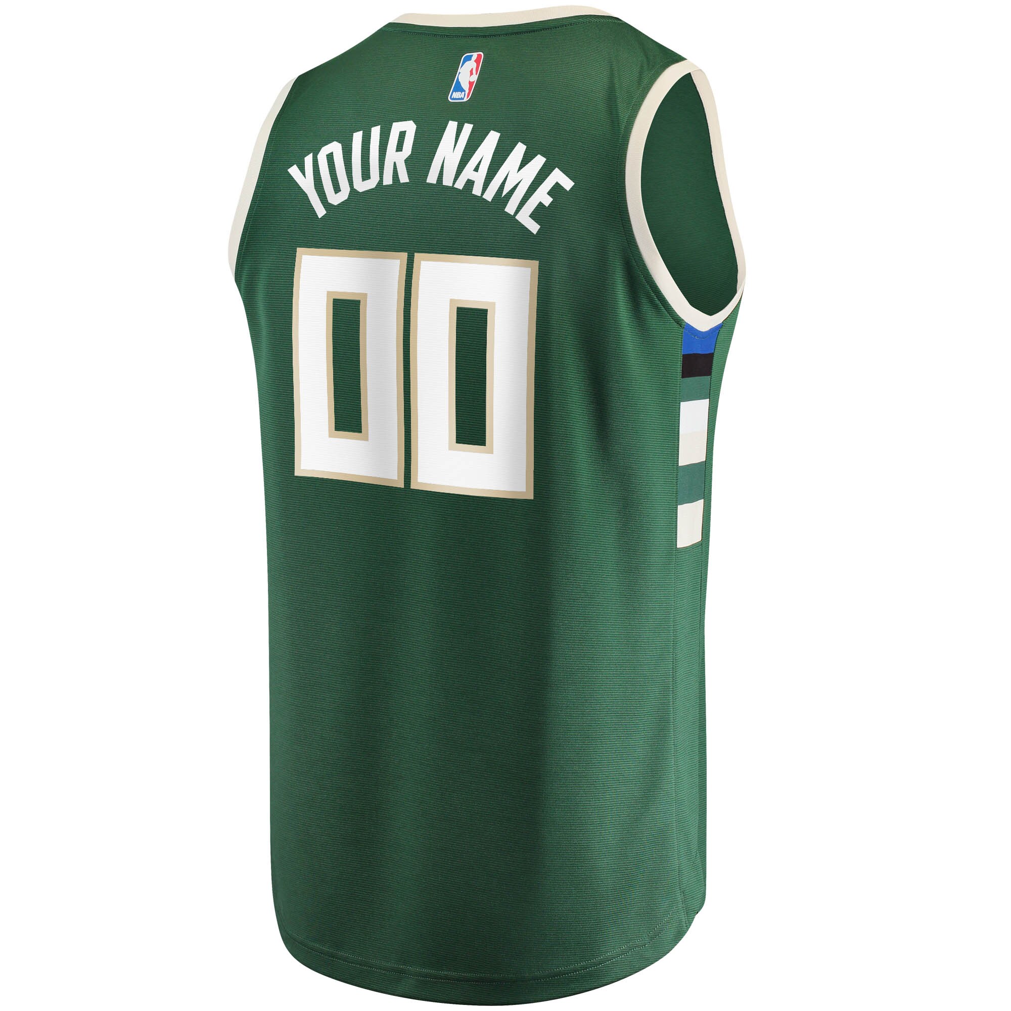 Milwaukee Bucks Fanatics Fast Break Custom Replica Jersey Hunter Green - Icon Edition