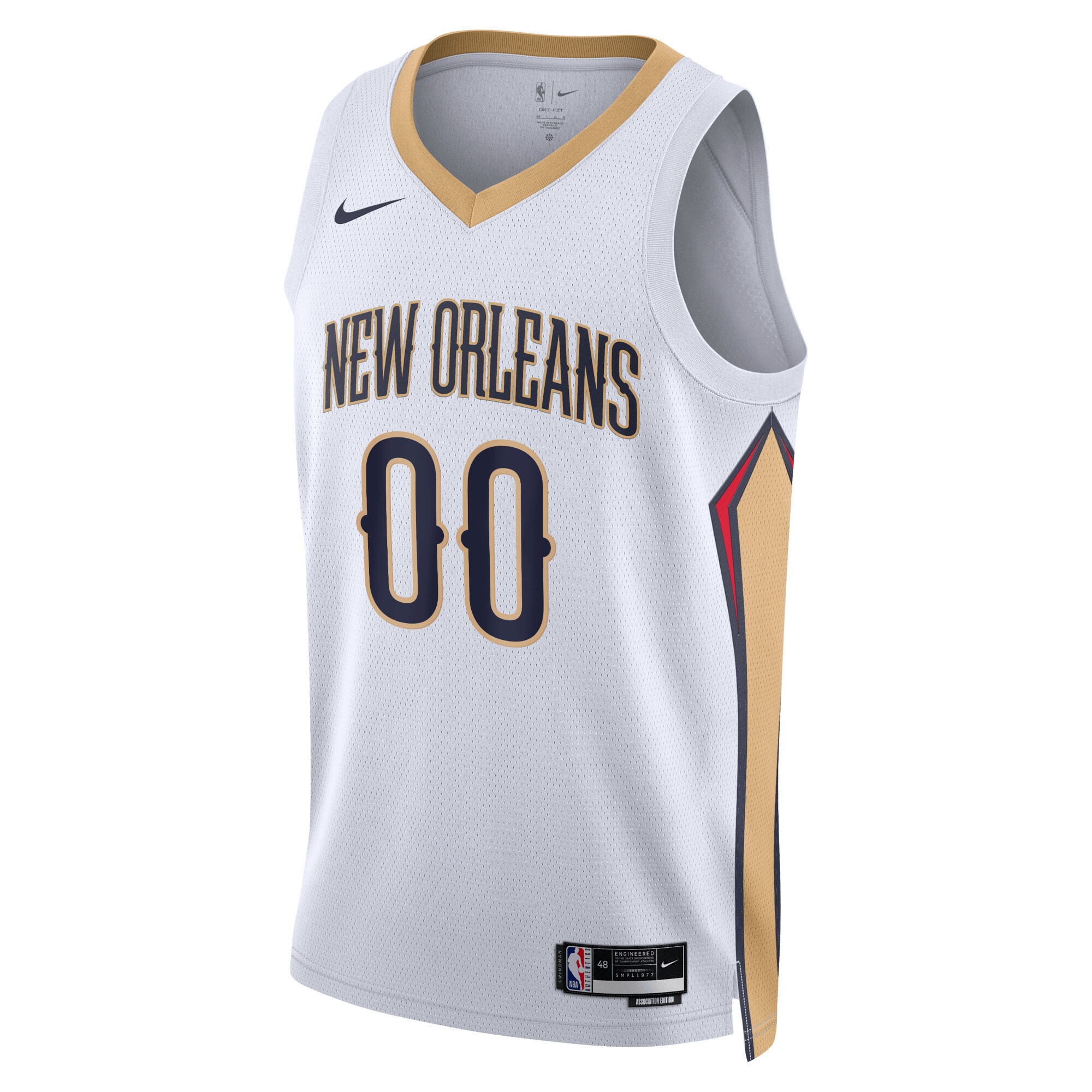 New Orleans Pelicans Unisex Swingman Custom Jersey White - Association Edition