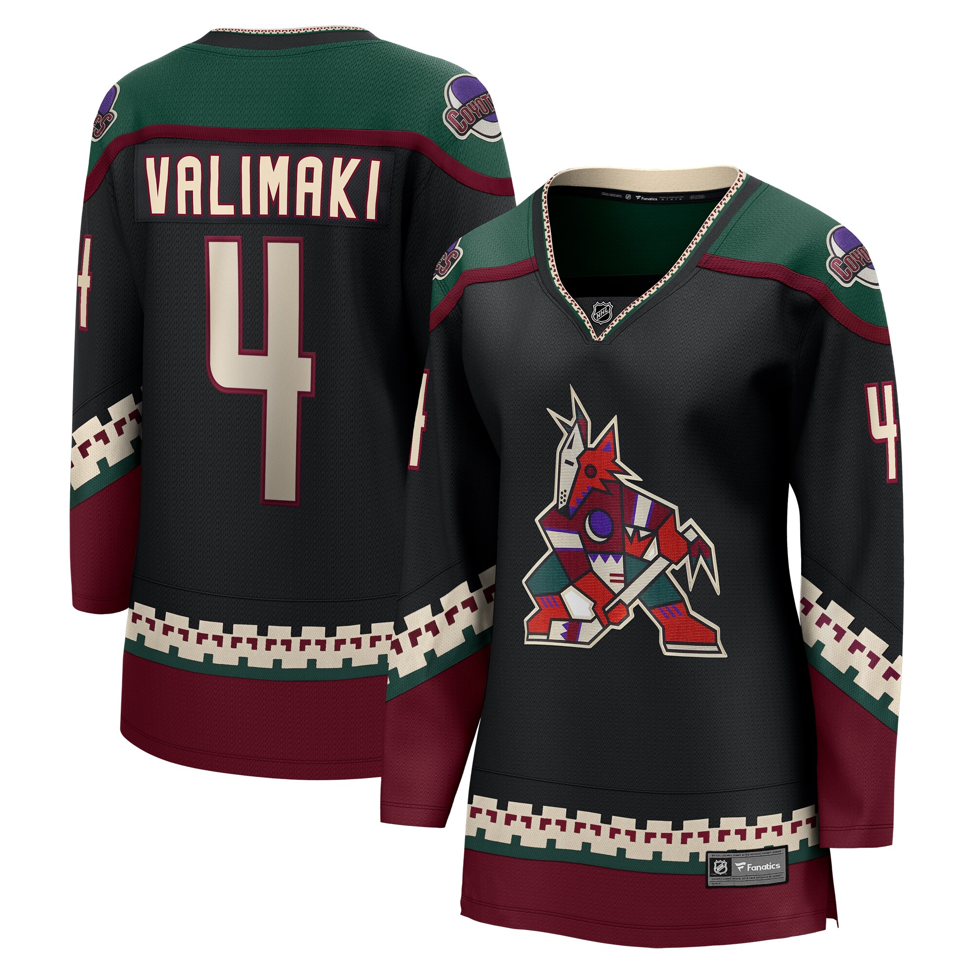 Juuso Valimaki Arizona Coyotes Fanatics Women's Home Breakaway Player Jersey - Black