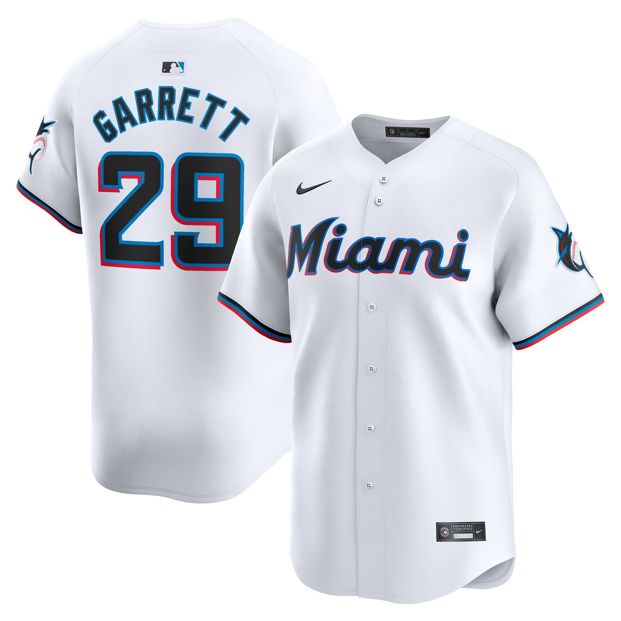 Braxton Garrett Miami Marlins  Home Limited Player Jersey - White