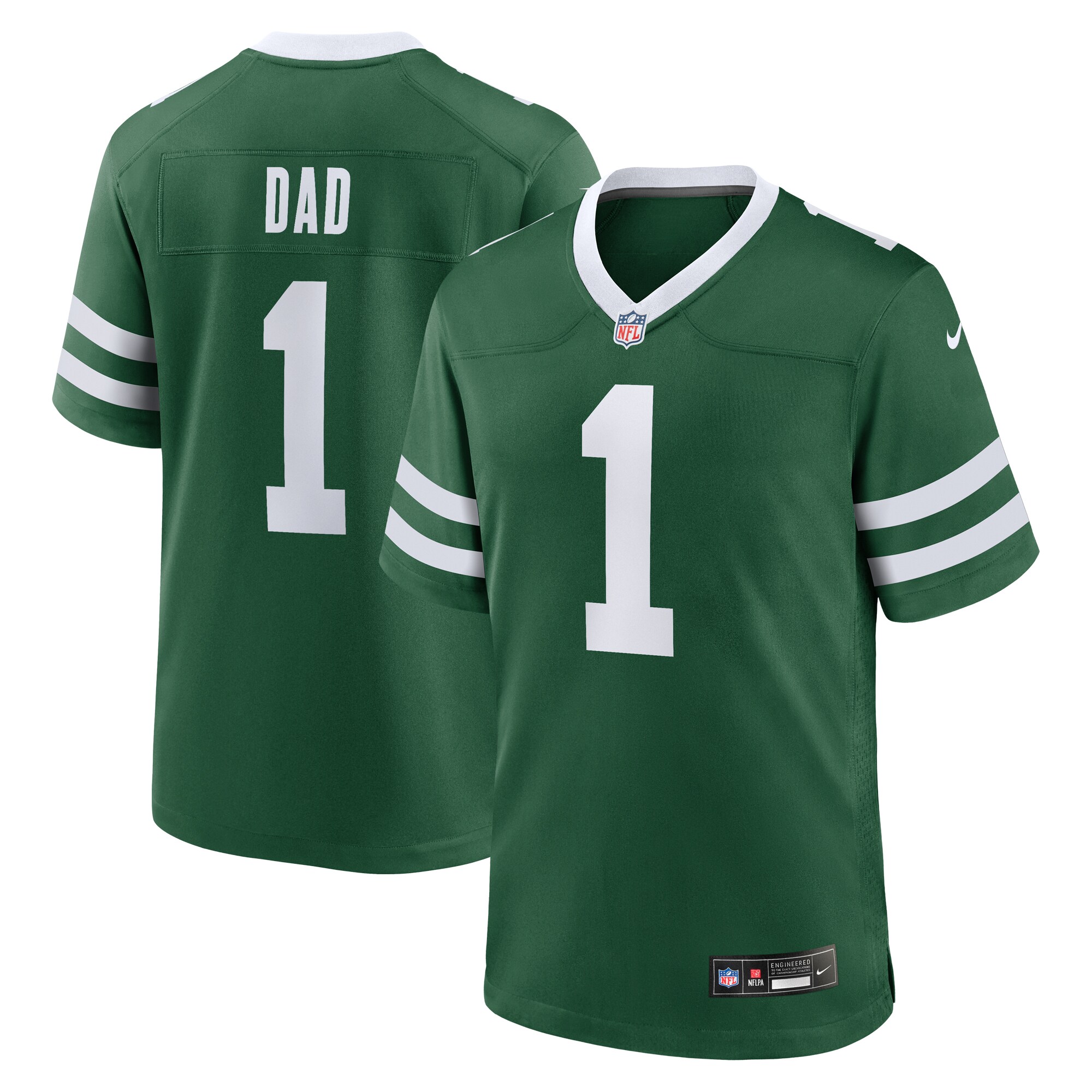 New York Jets  #1 Dad Game Jersey - Legacy Green