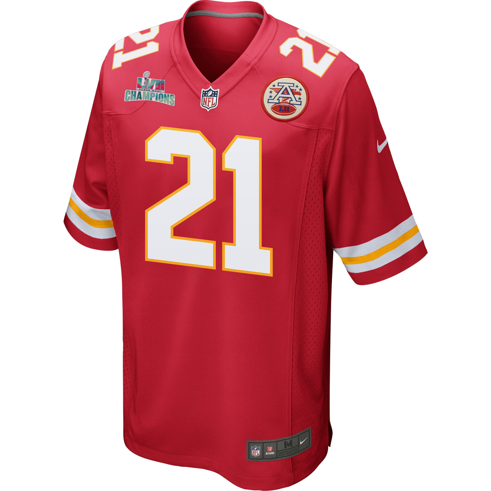 Trent McDuffie 21 Kansas City Chiefs Super Bowl LVII Champions Men Game Jersey - Red