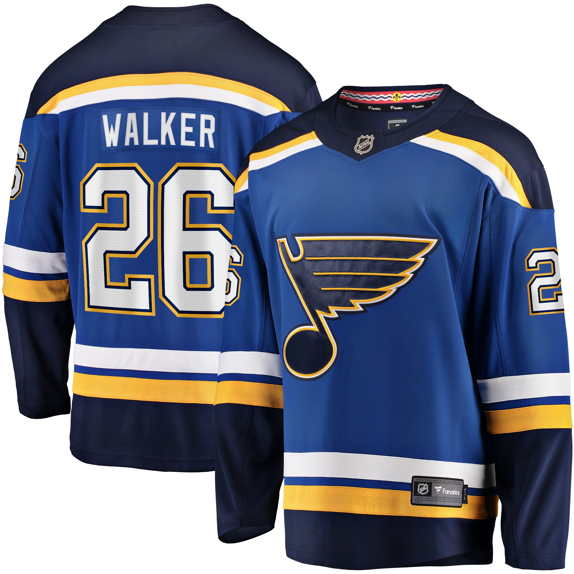 Nathan Walker St. Louis Blues Fanatics Home Premier Breakaway Player Jersey - Blue