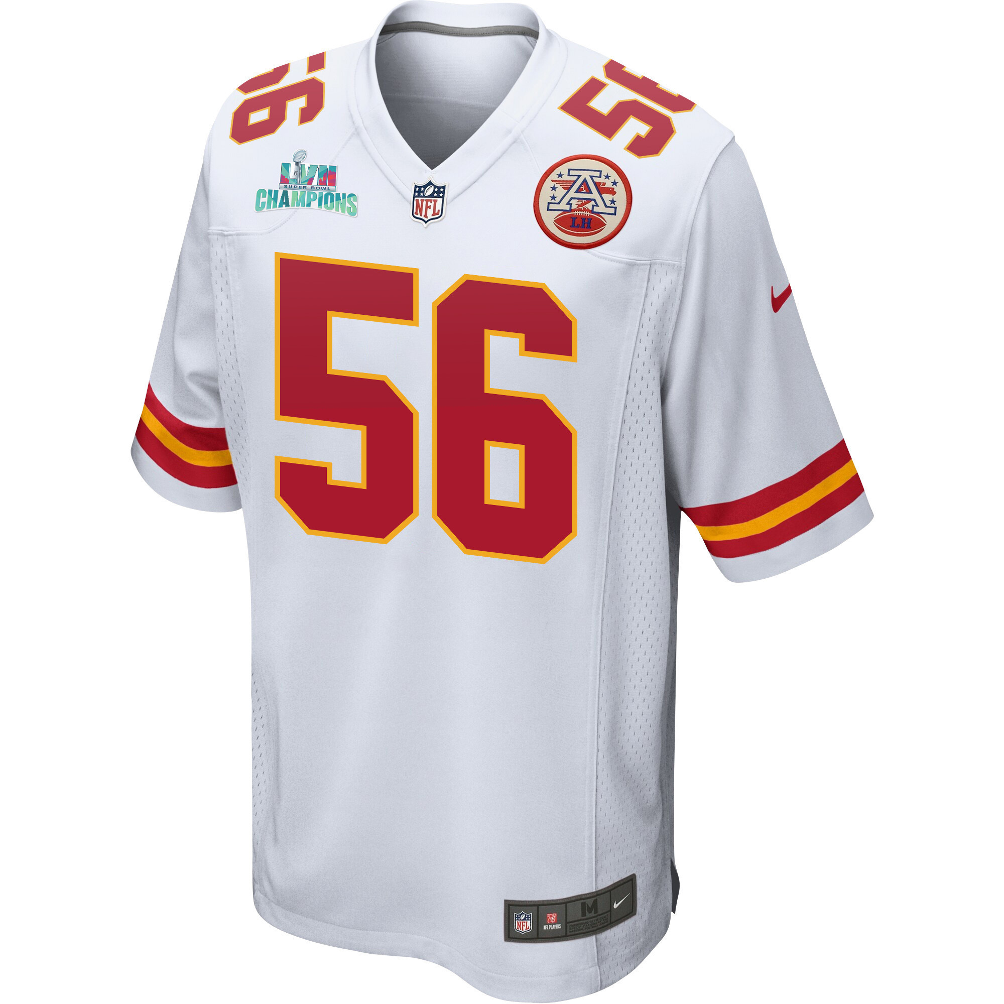 George Karlaftis 56 Kansas City Chiefs Super Bowl LVII Champions Men Game Jersey - White