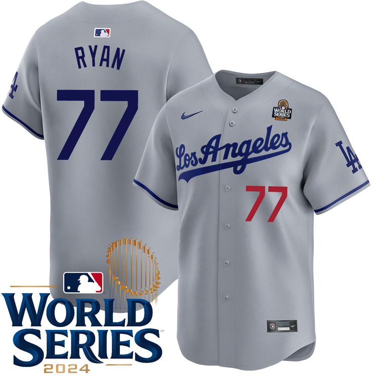 River Ryan Los Angeles Dodgers Road Limited World Series Jersey