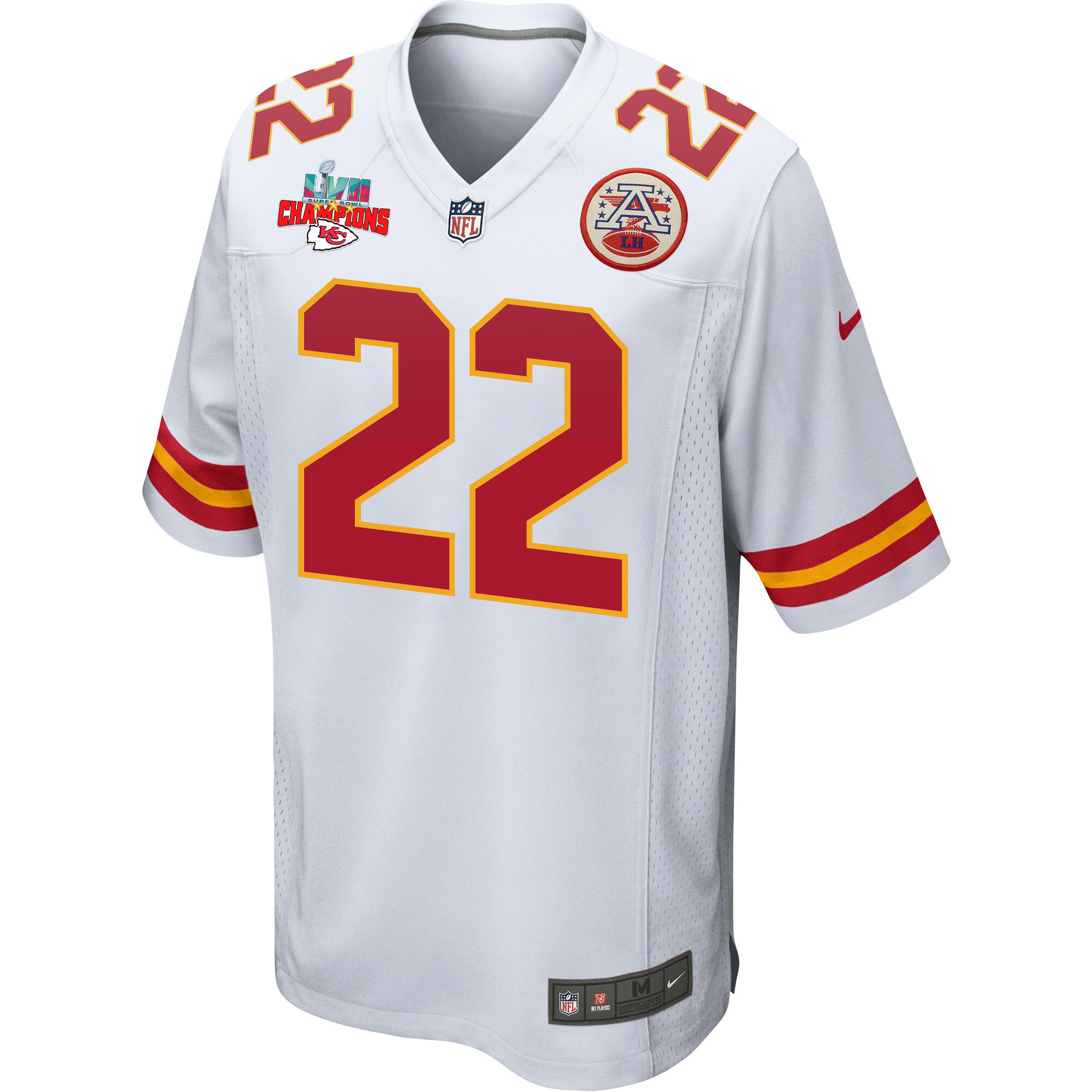 Juan Thornhill 22 Kansas City Chiefs Super Bowl LVII Champions 3 Stars Men Game Jersey - White