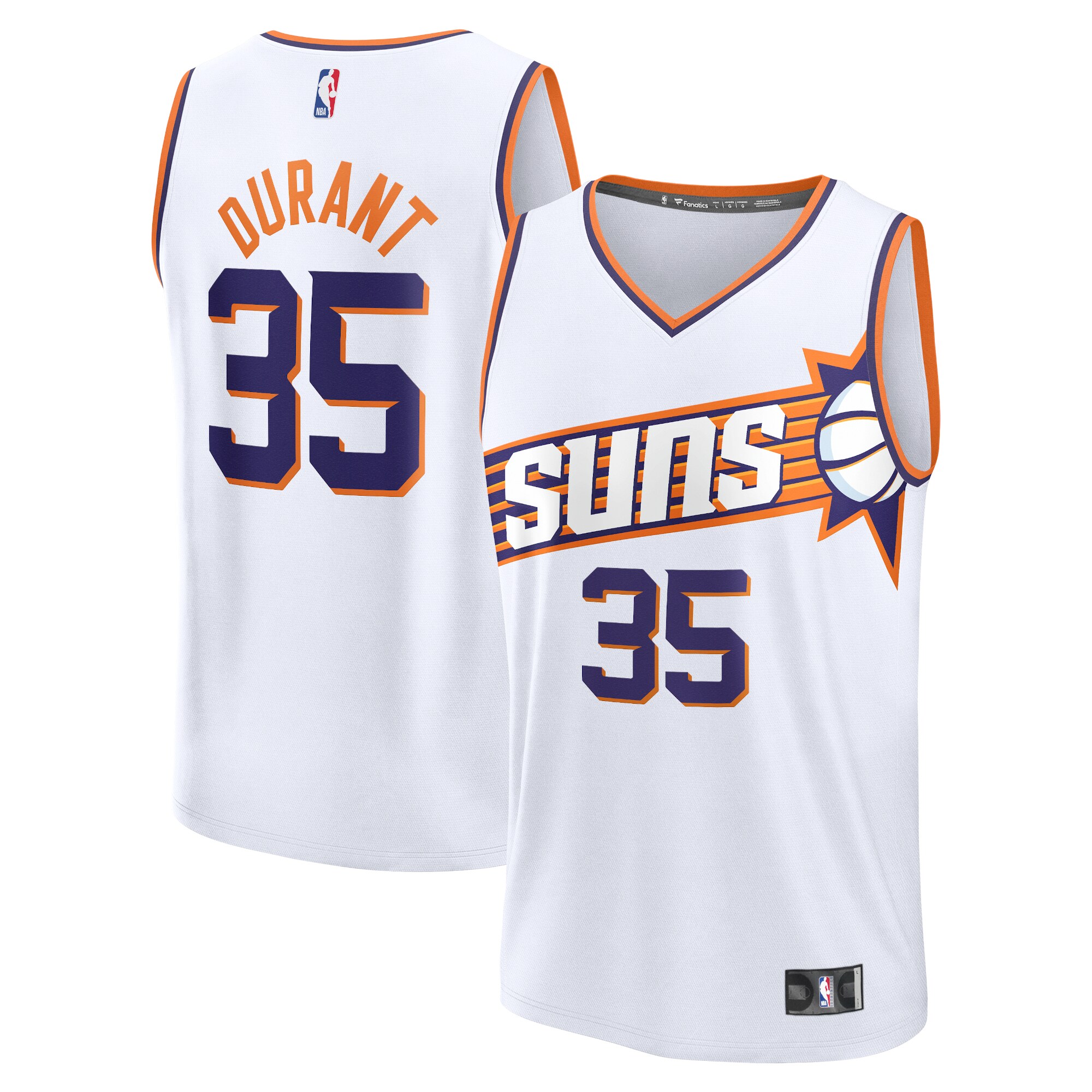Kevin Durant Phoenix Suns Fanatics Youth Fast Break Player Jersey - Association Edition - White