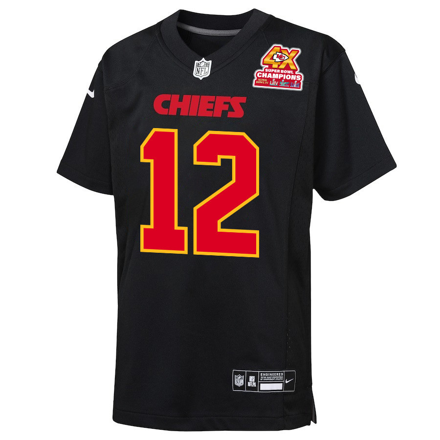 Harrison Butker 7 Kansas City Chiefs Super Bowl LVIII Champions 4X Fashion Game YOUTH Jersey - Carbon Black
