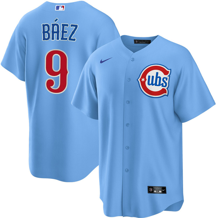 Javier Báez Chicago Cubs Blues Alternate Jersey