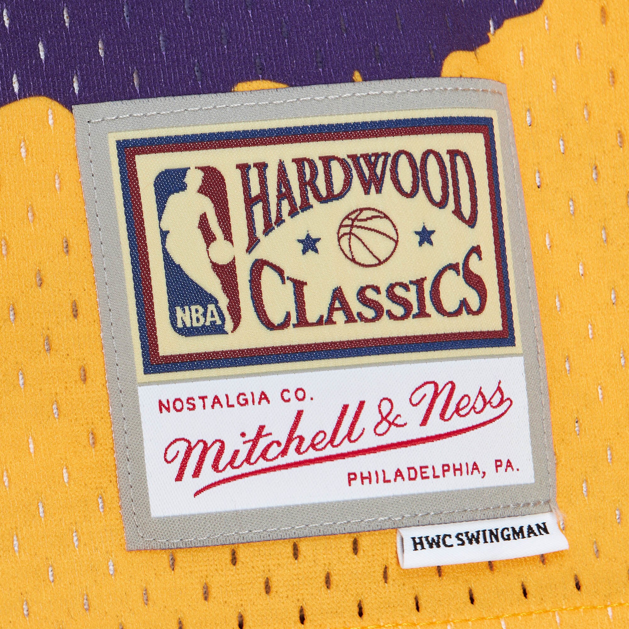 Los Angeles Lakers Mitchell & Ness x Tats Cru Hardwood Classics Fashion Jersey - Gold