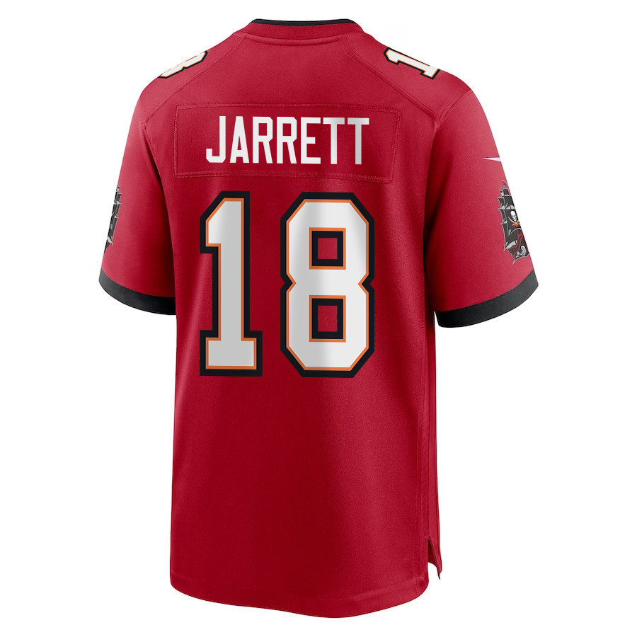 Rakim Jarrett 18 Tampa Bay Buccaneers Super Bowl LIX New Orleans Patch Game Men Jersey - Red