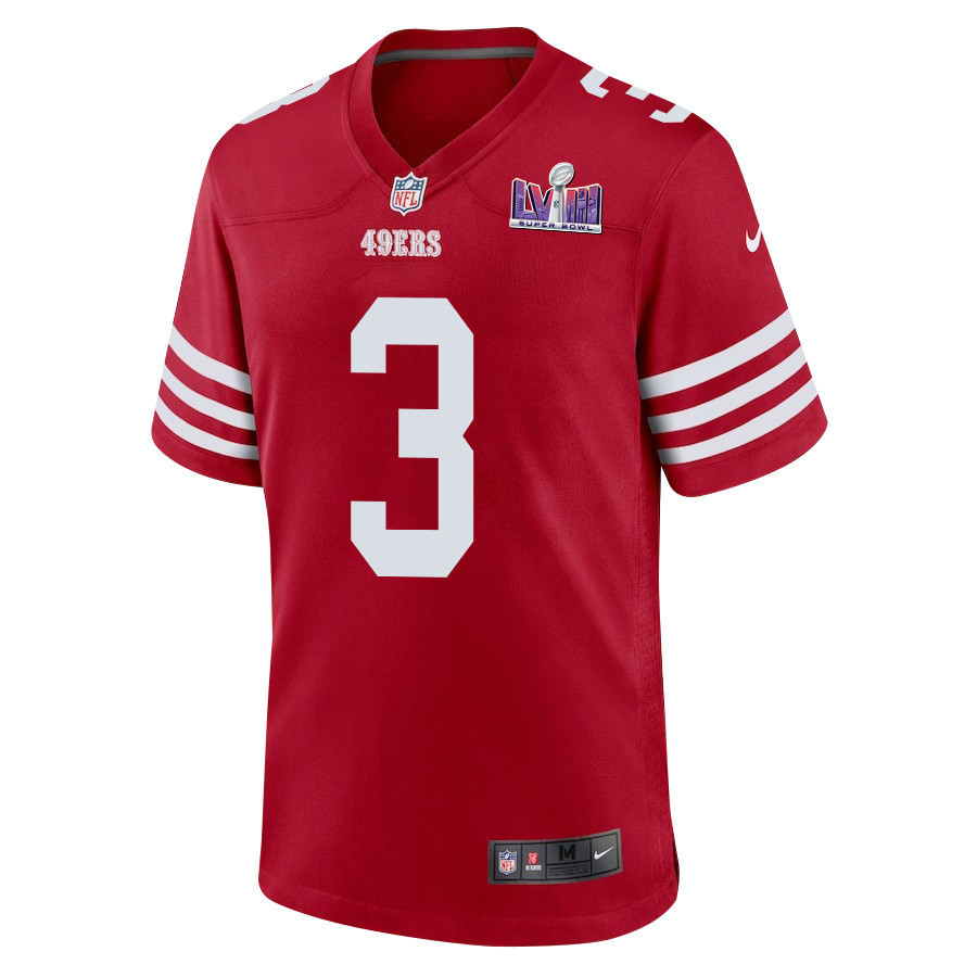 Ray-Ray McCloud III 3 San Francisco 49ers Super Bowl LVIII Patch Game Men Jersey - Scarlet
