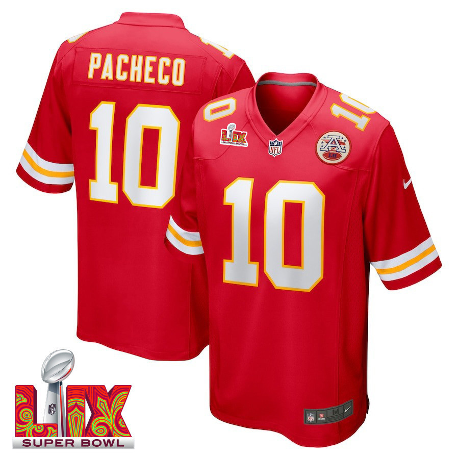 Isiah Pacheco #10 Kansas City Chiefs Super Bowl LIX Jersey - Men's - Red