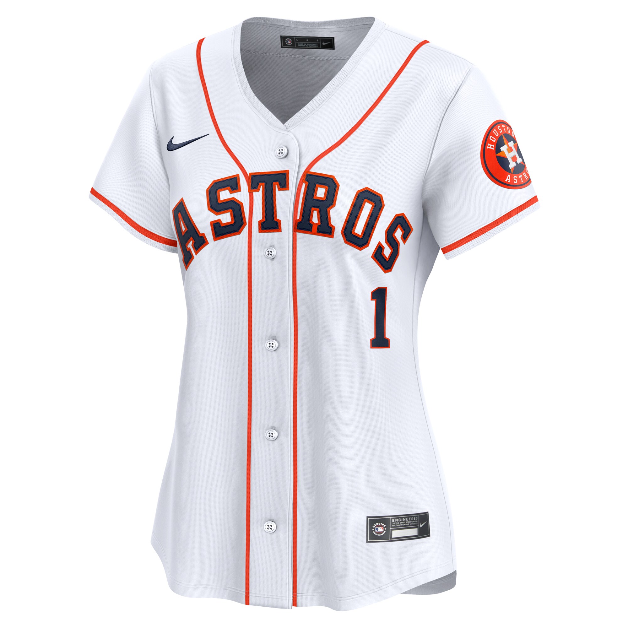 Houston Astros  Women's #1 Mom Home Limited Jersey - White