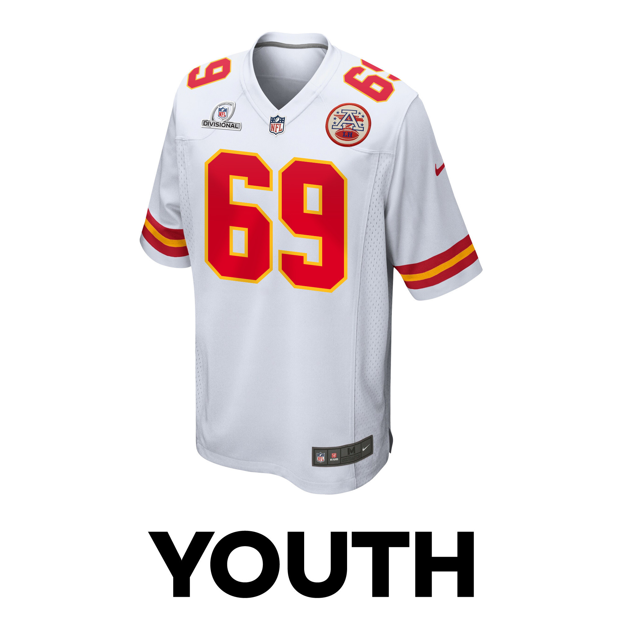 Mike Pennel 69 Kansas City Chiefs Super Bowl LVIII Patch Game YOUTH Jersey - White