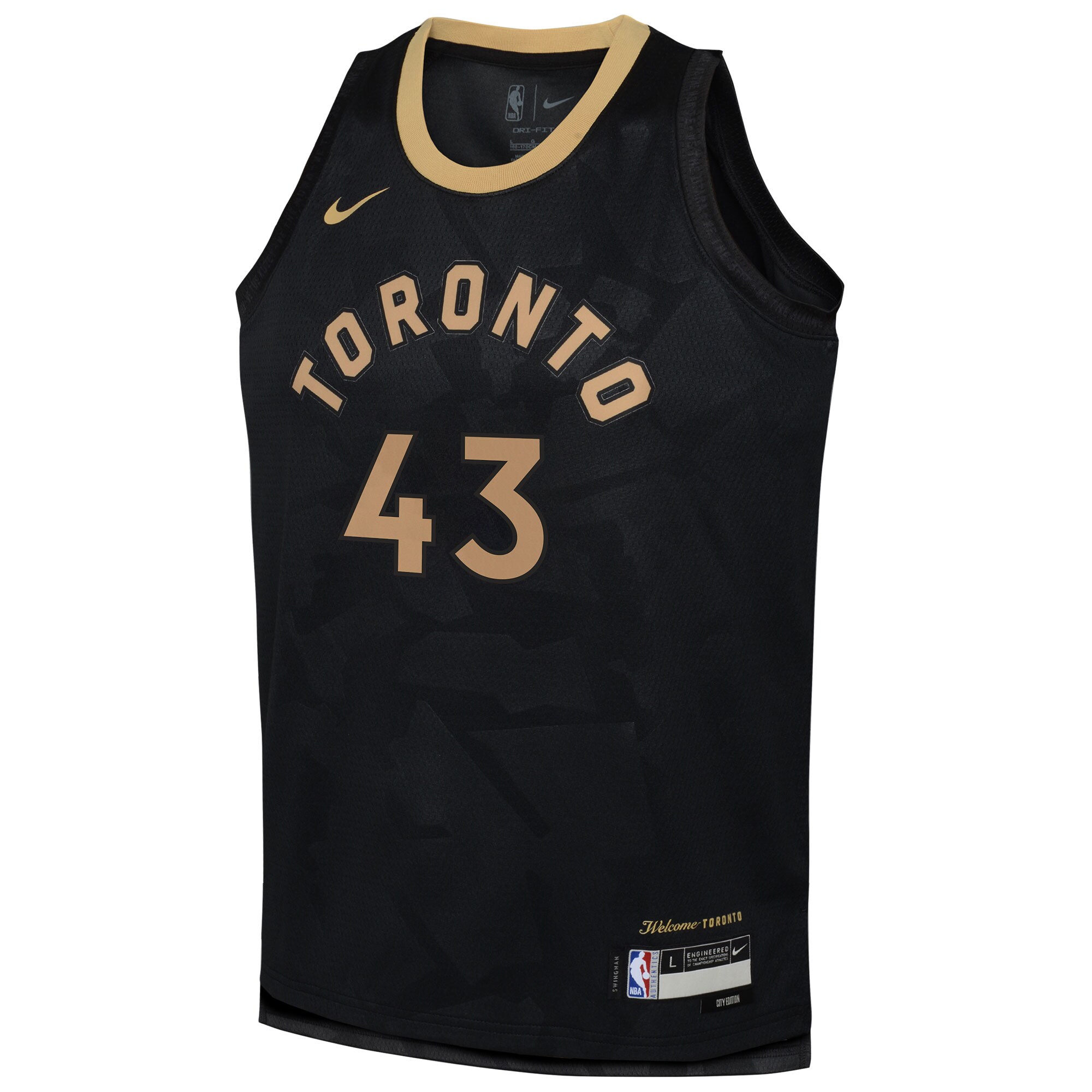 Pascal Siakam Toronto Raptors Youth 2022\/23 Swingman Jersey - City Edition - Black