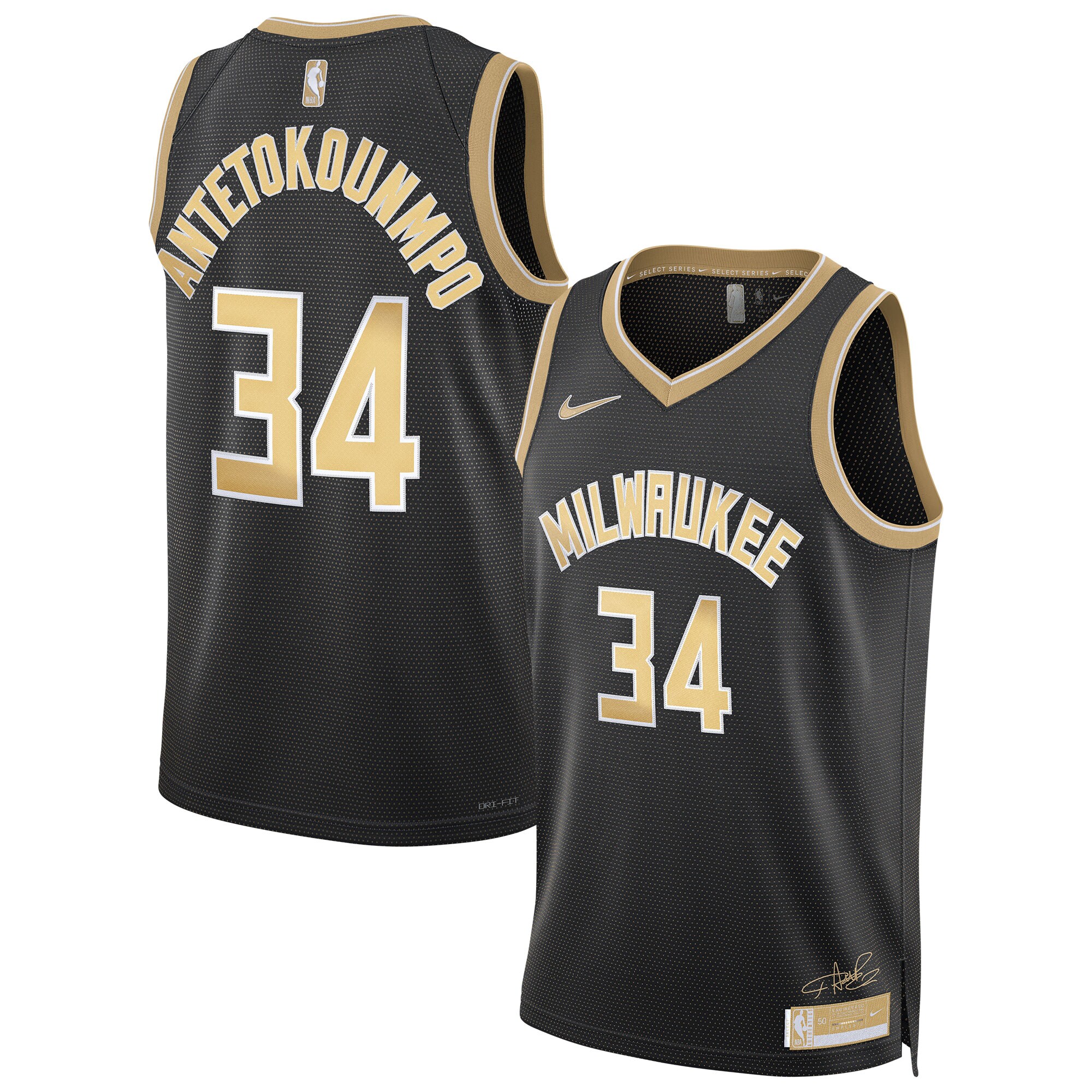 Giannis Antetokounmpo Milwaukee Bucks Unisex Select Series Swingman Jersey Black
