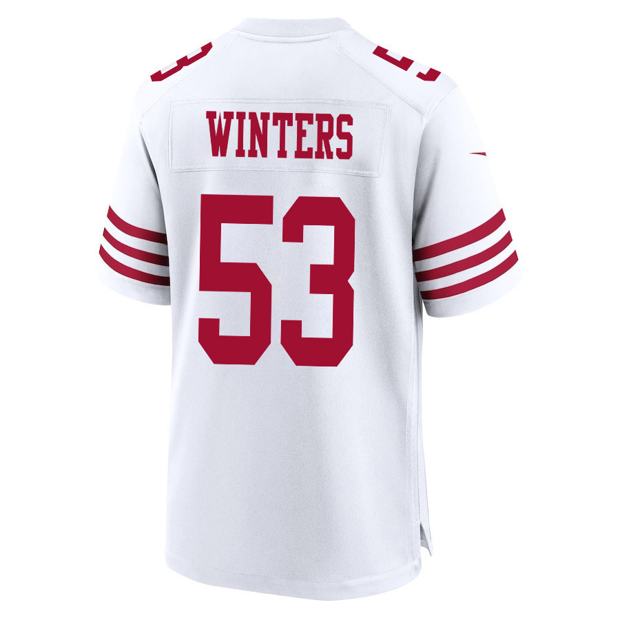 Dee Winters 53 San Francisco 49ers Super Bowl LVIII Patch Game Men Jersey - White