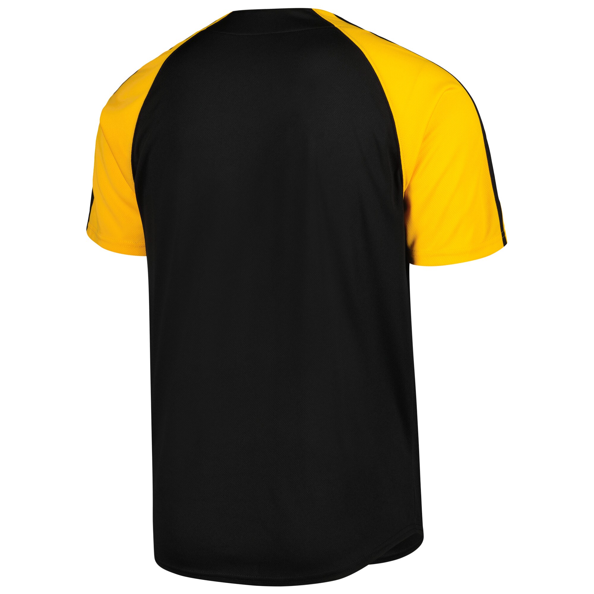 Pittsburgh Pirates Stitches Button-Down Raglan Fashion Jersey - Black