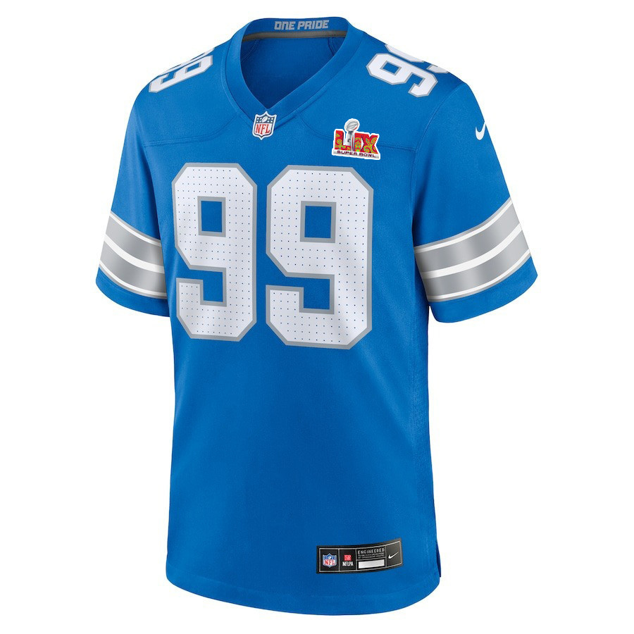 Za'Darius Smith #99 Detroit Lions Super Bowl LIX Jersey - Men's - Blue