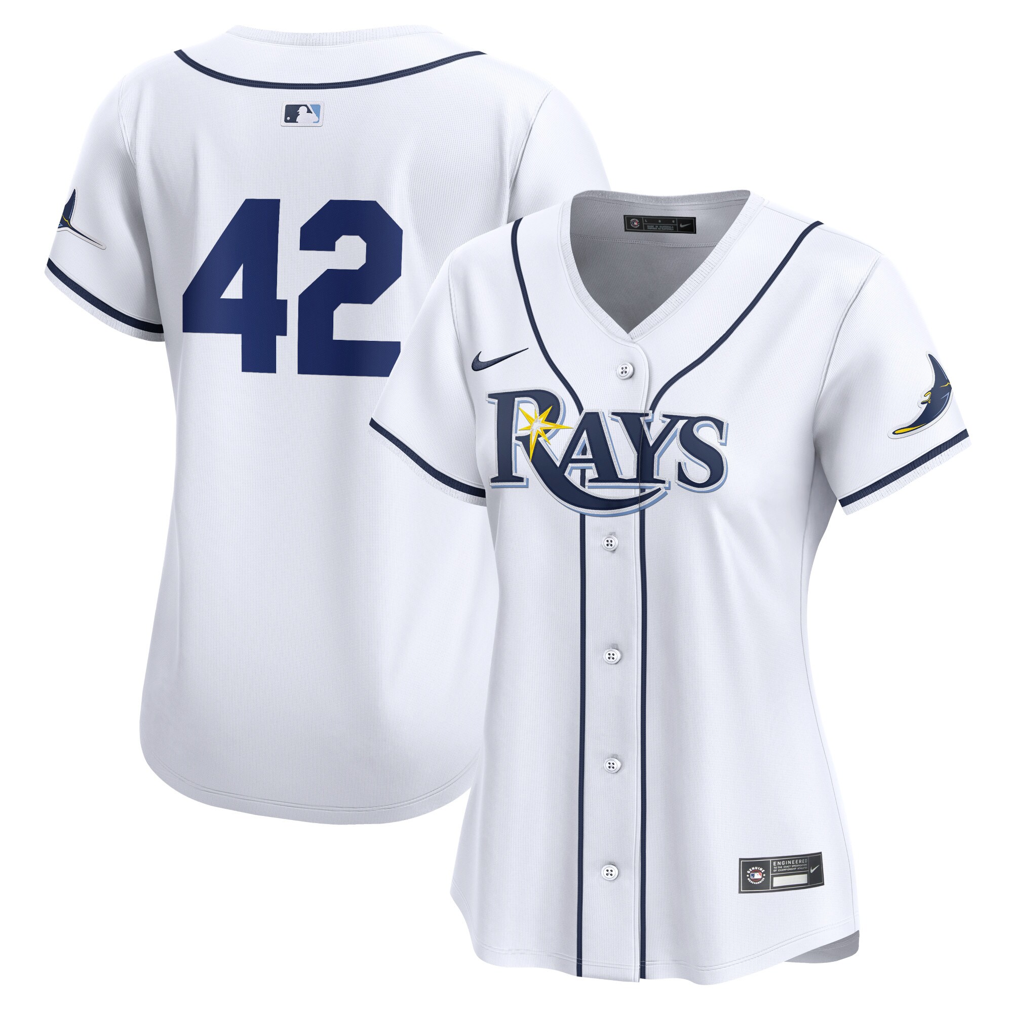 Tampa Bay Rays Women's 2024 Jackie Robinson Day Home Limited Jersey White