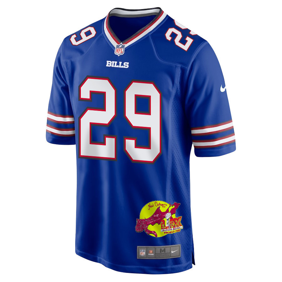 Brandon Codrington 29 Buffalo Bills Super Bowl LIX New Orleans Patch Game Men Jersey - Royal