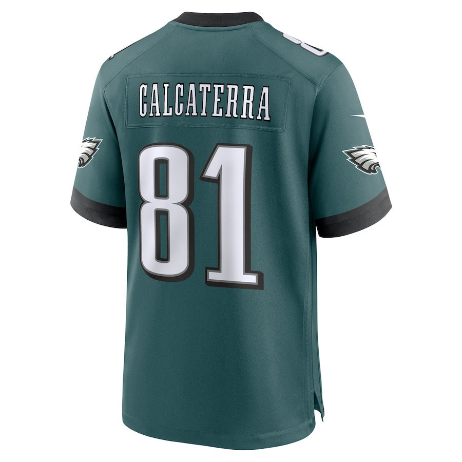 Grant Calcaterra #81 Philadelphia Eagles Super Bowl LIX Jersey - Men's - Midnight Green