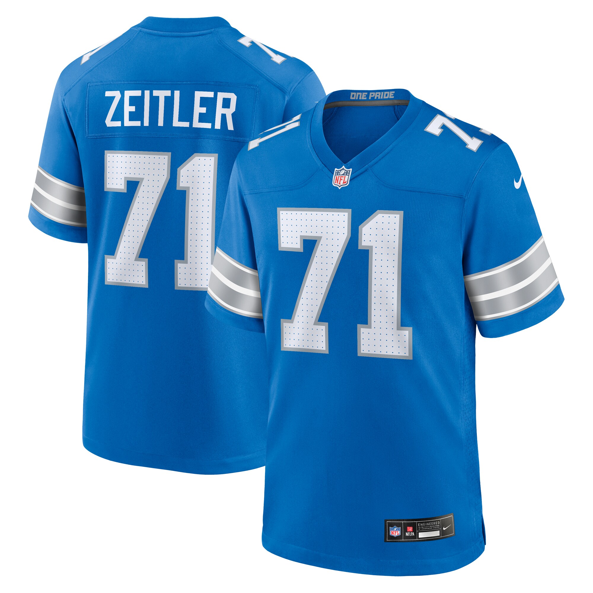 Kevin Zeitler Detroit Lions  Game Jersey -  Blue