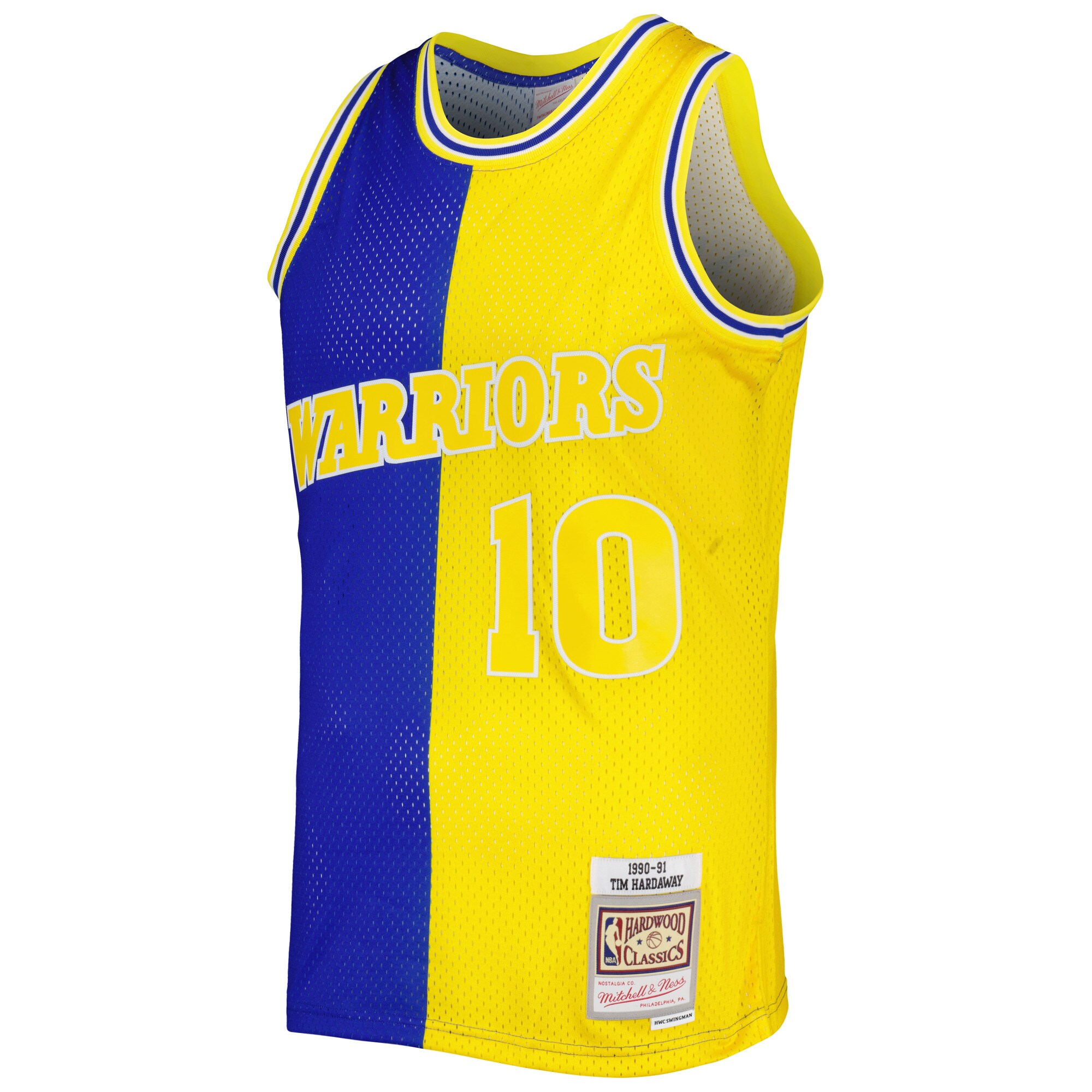Tim Hardaway Golden State Warriors Mitchell & Ness Hardwood Classics 1990\/91 Split Swingman Jersey - Royal\/Gold